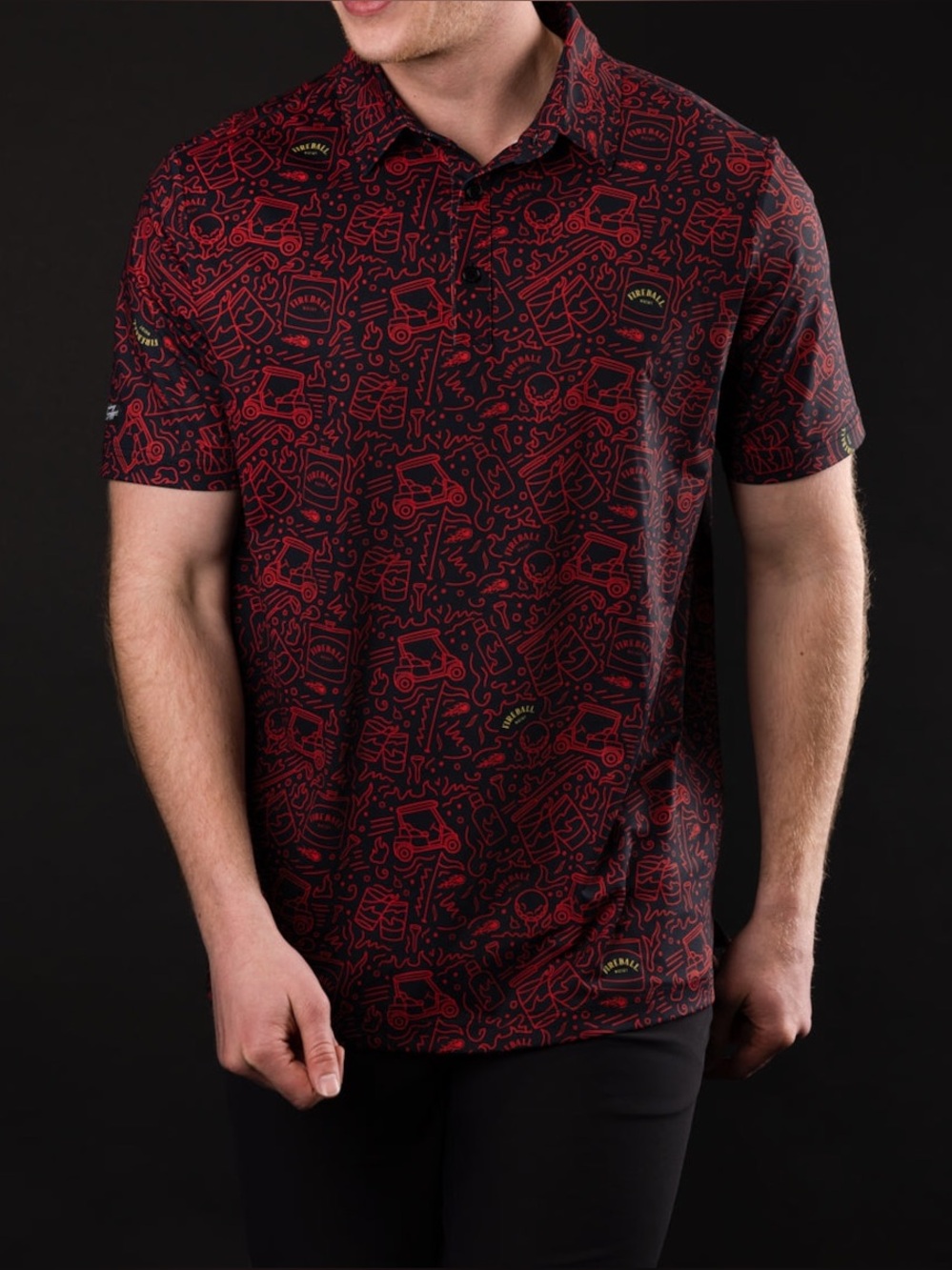 Sunday Swagger Fireball Whisky Blaze Golf Polo